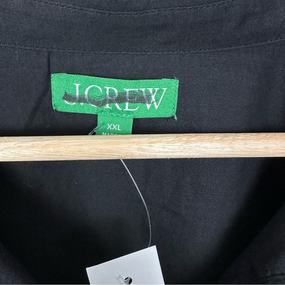 J. Crew Tie-front beach shirt in cotton voile Black XXL NEW BX640 - Picture 5 of 7